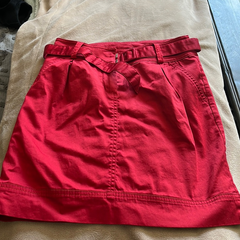 Red mini skirt